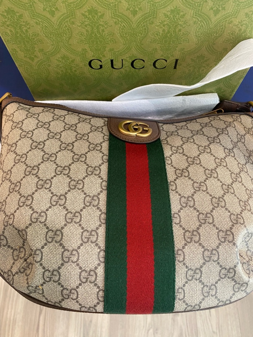 Authentically Beautiful - Gucci Ophidia GG (Small) Shoulder Bag with Stripe - Picture 6 of 13